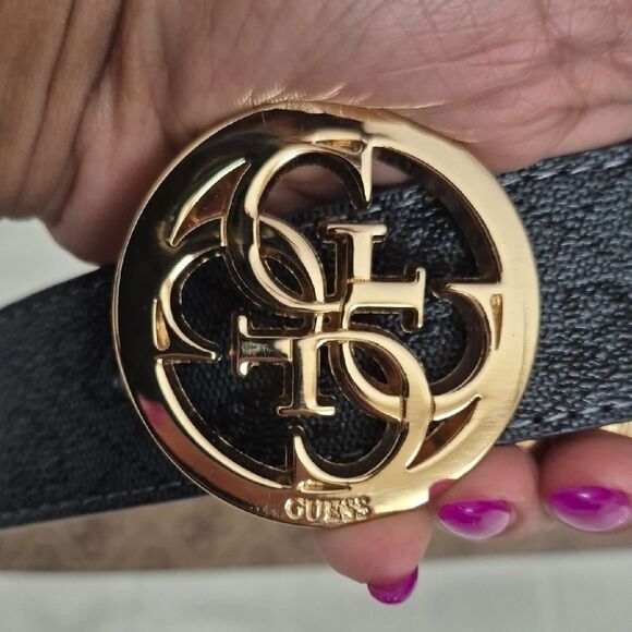 Guess Black Belt with Gold Logo Buckle - Picture 16 of 16